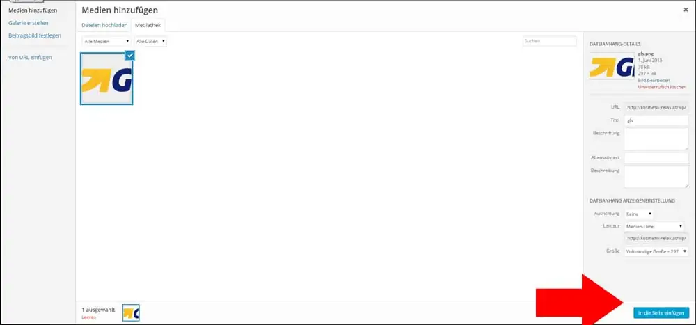 WordPress neue Seite erstellen 21 Bild in Seite einfügen in WordPress