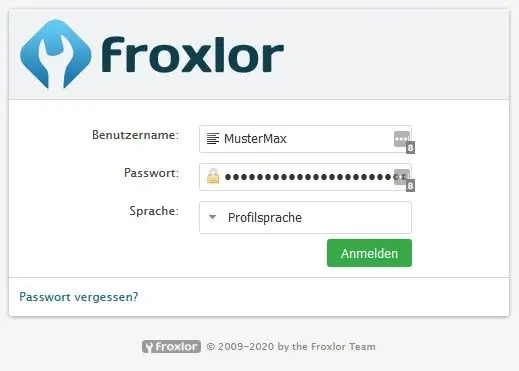 Froxlor Dashboard Reseller - Kunden anlegen 11 Login-Bereich im Froxlor-Kundendashboard