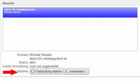 Verbindung mit Kundenkonto starten