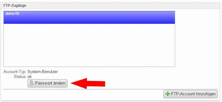 FTP-Zugang in LiveConfig ändern