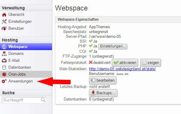 Anwendung installieren in LiveConfig