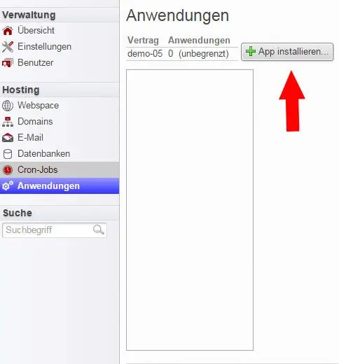 App Installation starten in LiveConfig