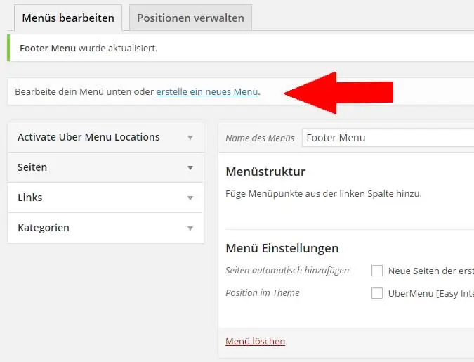 WordPress Menü erstellen 8 Neues Menü in WordPress erstellen