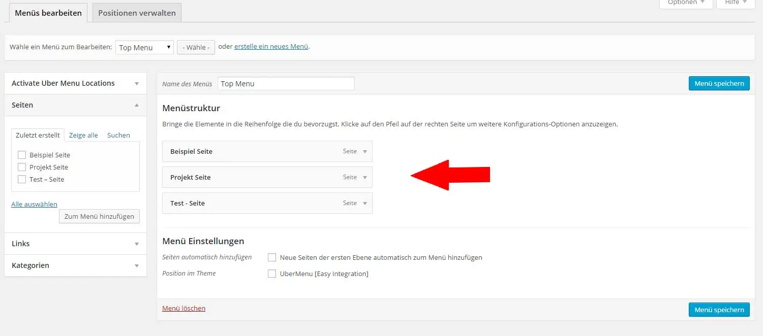 WordPress Menü erstellen 11 Menüstruktur in WordPress per Drag and Drop anpassen