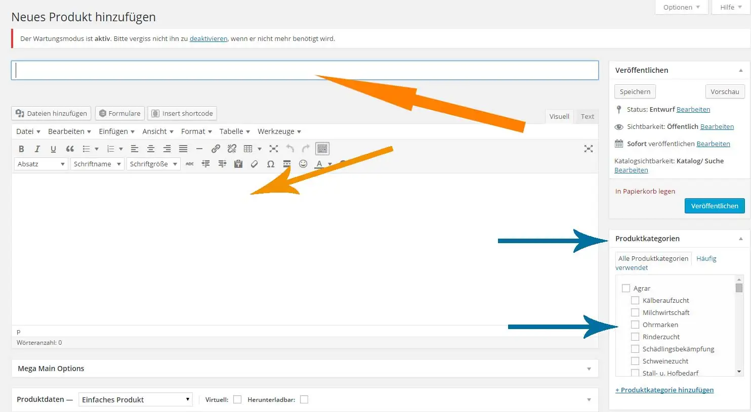 Produkt mit Woocommerce anlegen 15 Produkttitel und Langbeschreibung in WooCommerce eintragen