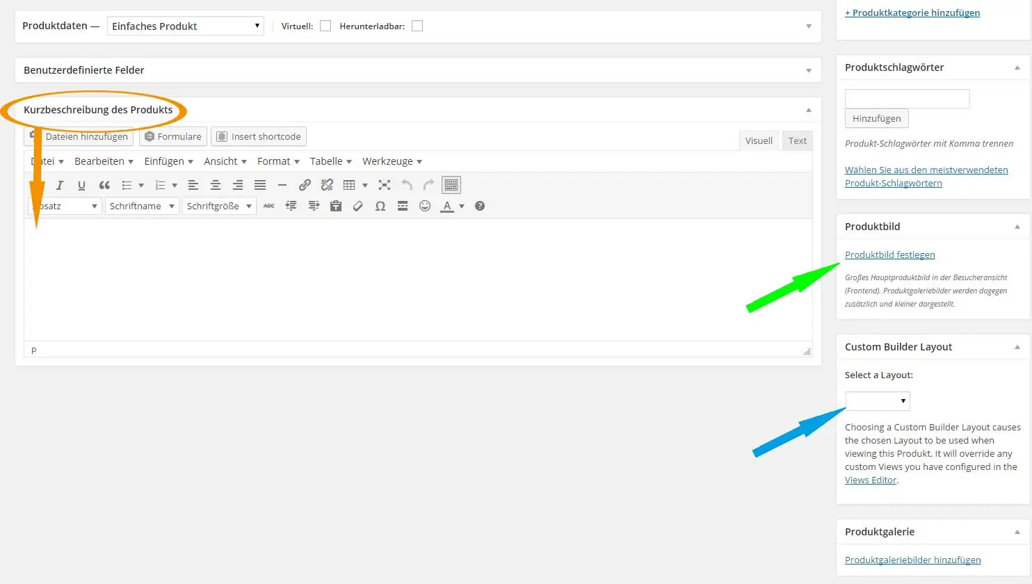 Produkt mit Woocommerce anlegen 16 WooCommerce Kurzbeschreibung und Produktbild festlegen