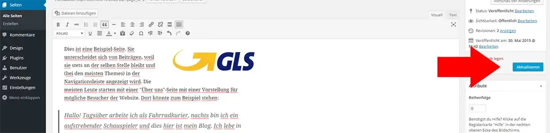 WordPress neue Seite erstellen 22 Seite veröffentlichen in WordPress