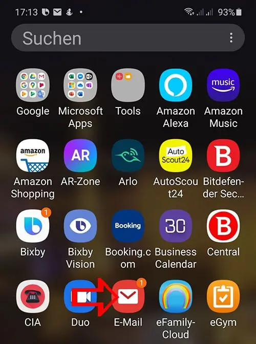 Android eMail einrichten 9 E-Mail App auf Android öffnen