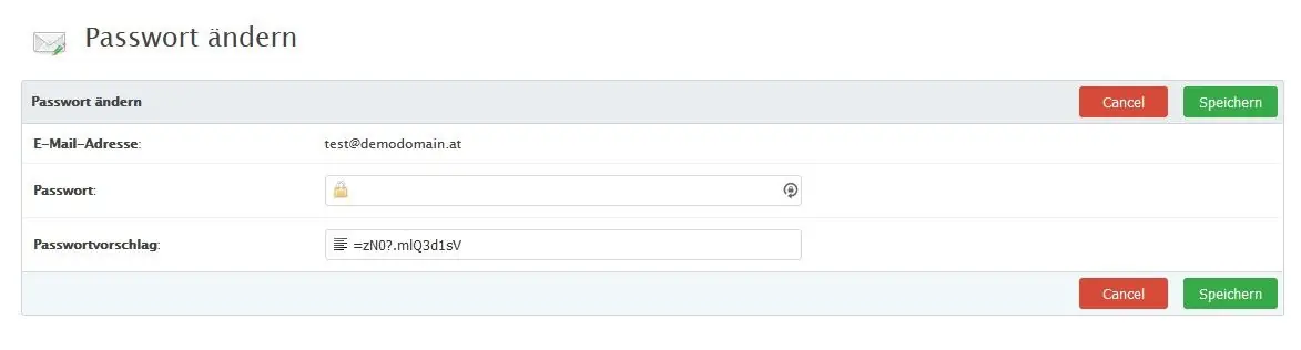 eMail Passwort in Froxlor ändern 8 Neues Passwort in Froxlor speichern