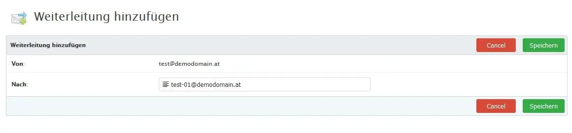 eMail Weiterleitung in Froxlor anlegen 9 E-Mail-Zieladresse für Weiterleitung eintragen