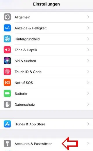 Apple IOS eMail einrichten 7 Einstellungen für Mail und Accounts am iPhone öffnen