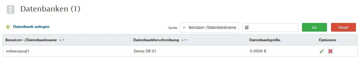 MySQL Datenbank in Froxlor anlegen 8 Froxlor MySQL-Datenbank speichern