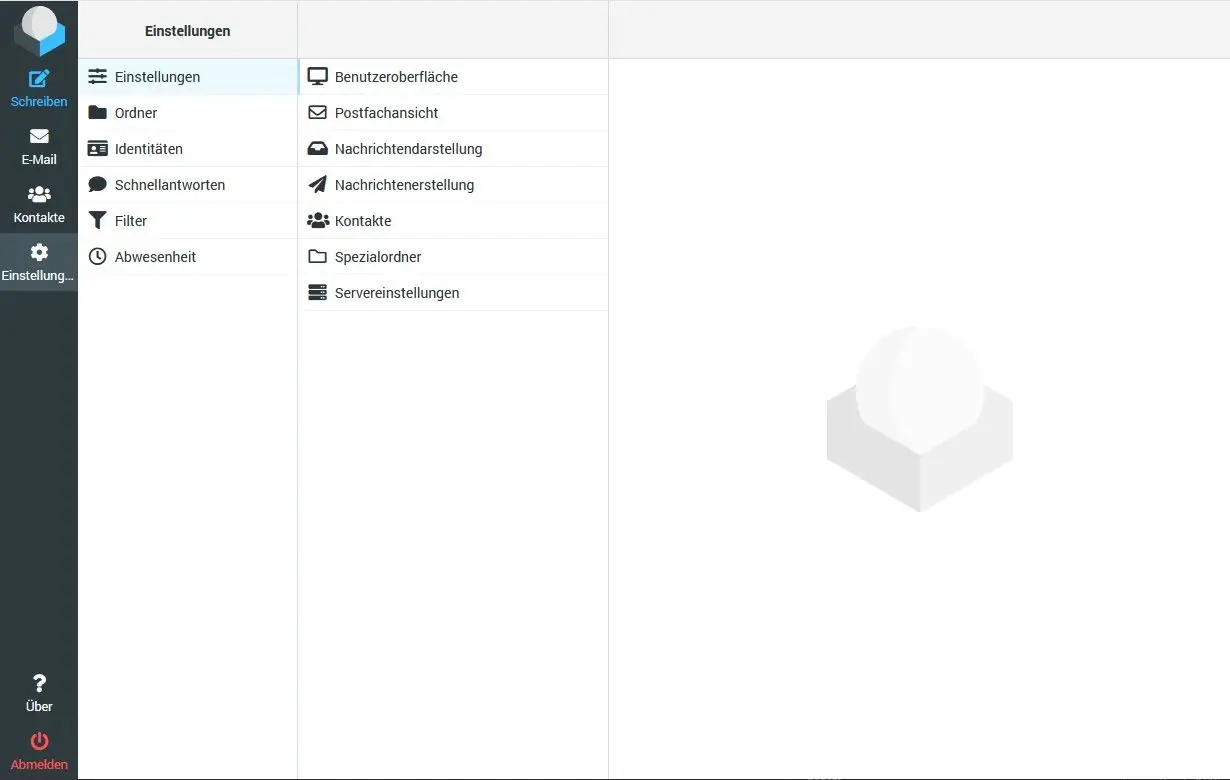 Roundcube Einstellungen öffnen