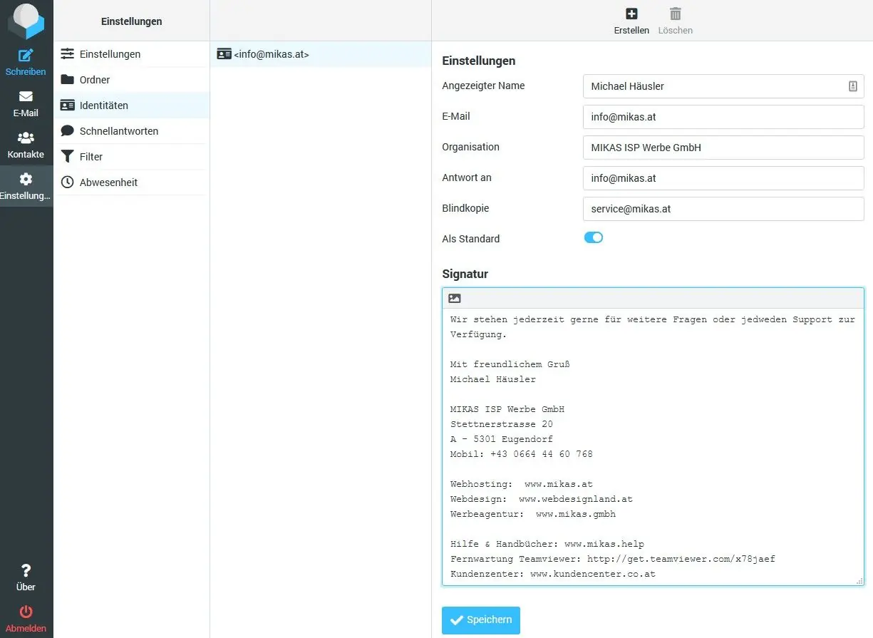 Roundcube Signatur bearbeiten und HTML aktivieren