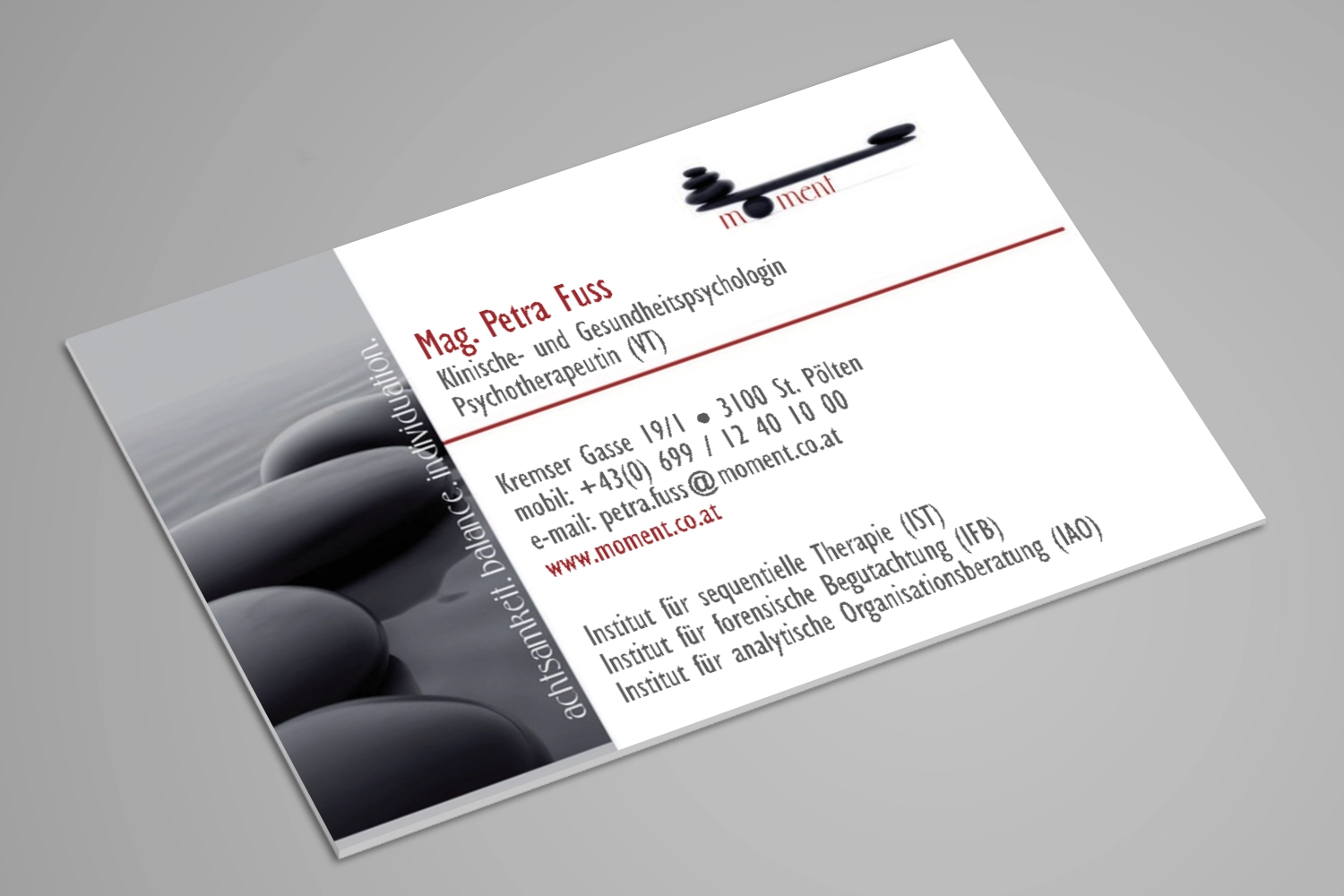 Visitenkarten Firma Moment