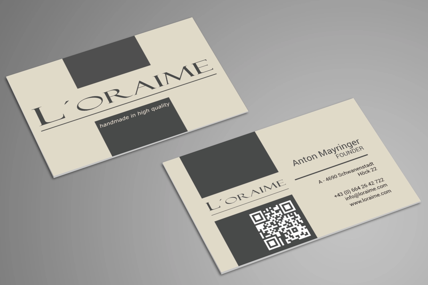 Visitenkarte Firma L’ORAIME