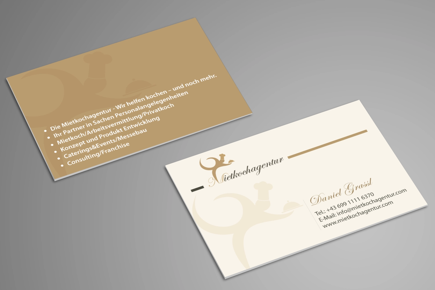 Visitenkarte Mietkoch Agentur Grassl