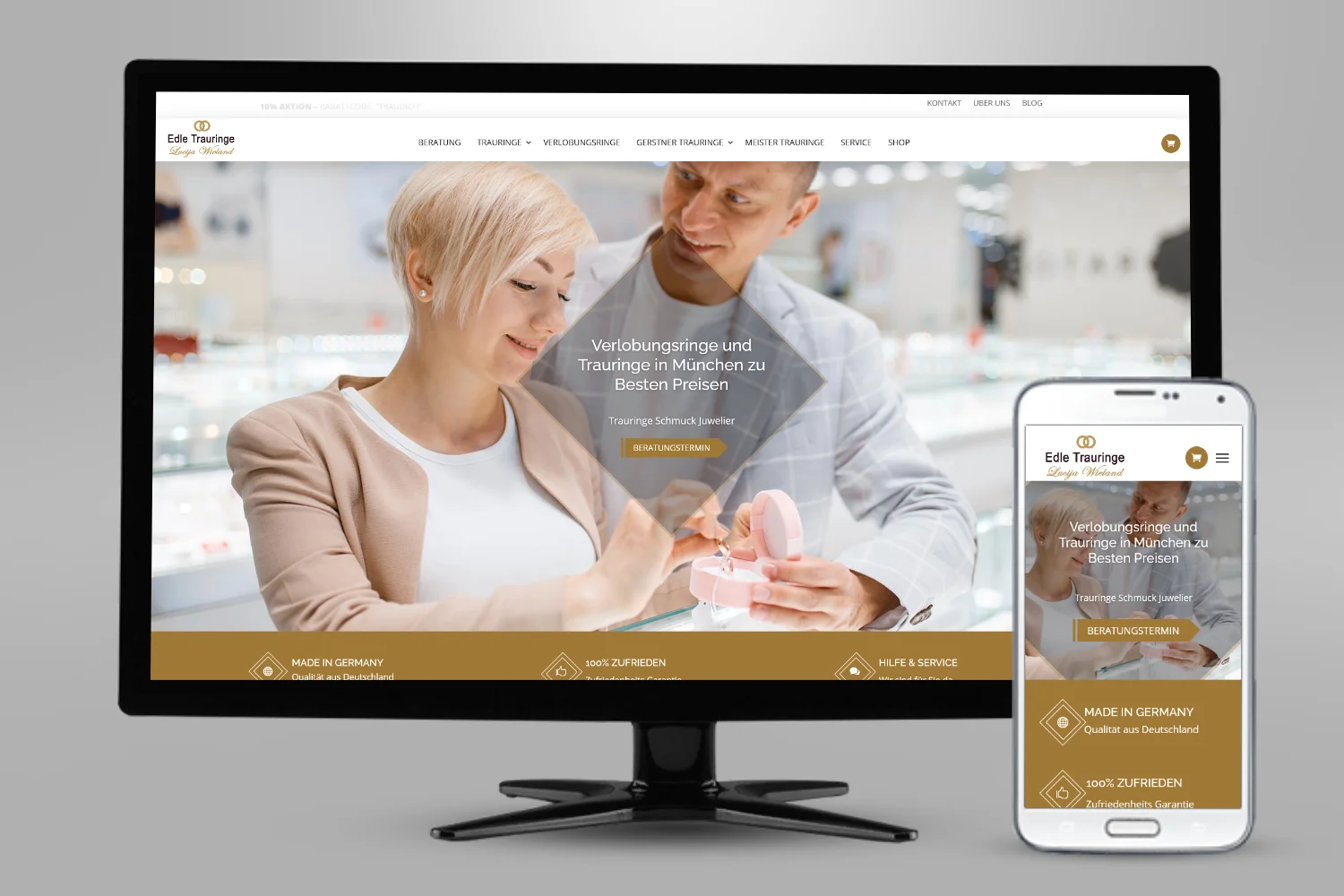 Onlineshop Erstellung für Juwelier Wieland