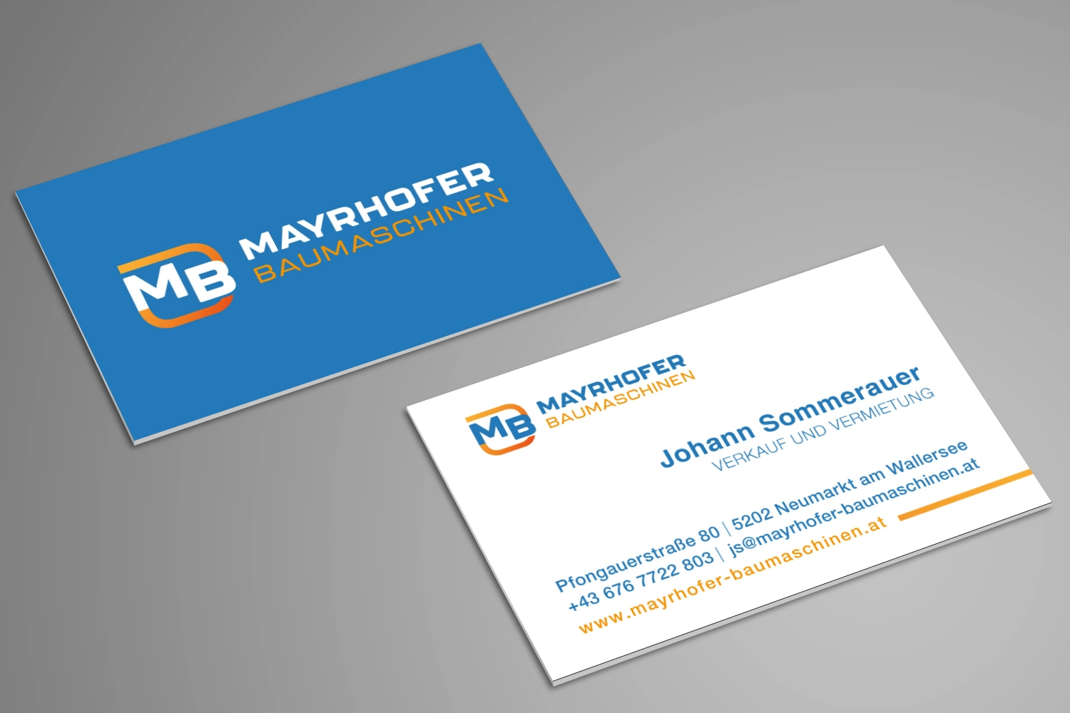 Visitenkarten Mayrhofer Baumaschine
