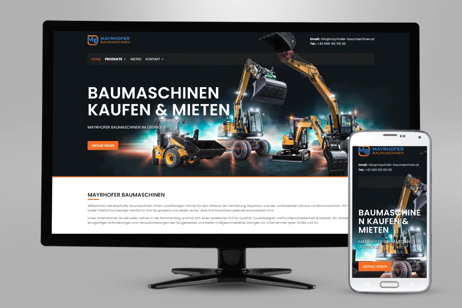 Webseite Mayrhofer Baumaschinen