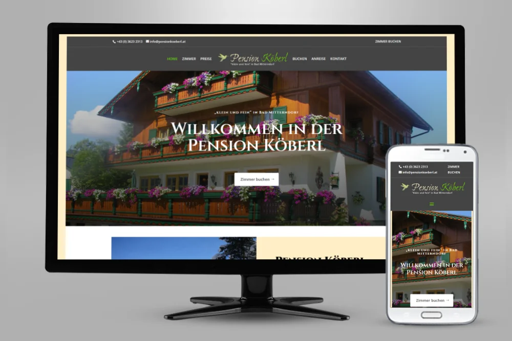 Webseite Pension Köberl