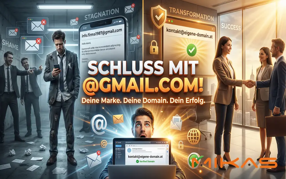 Professionelle E-Mail-Adresse: Schluss mit @gmail.com – Zeig endlich, dass Du es ernst meinst!