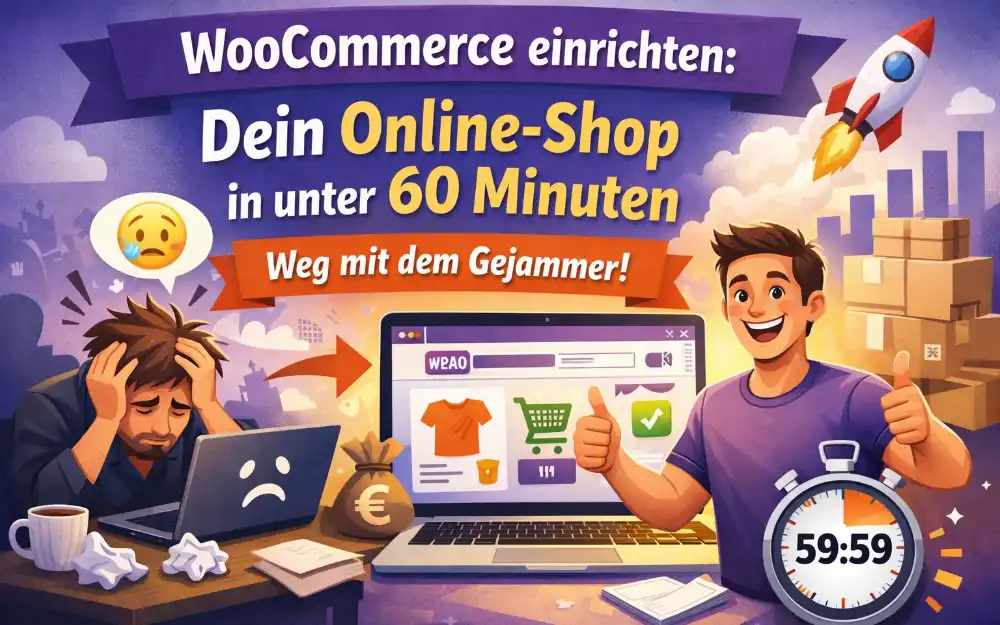 WooCommerce einrichten: Dein Online-Shop in unter 60 Minuten – Weg mit dem Gejammer!