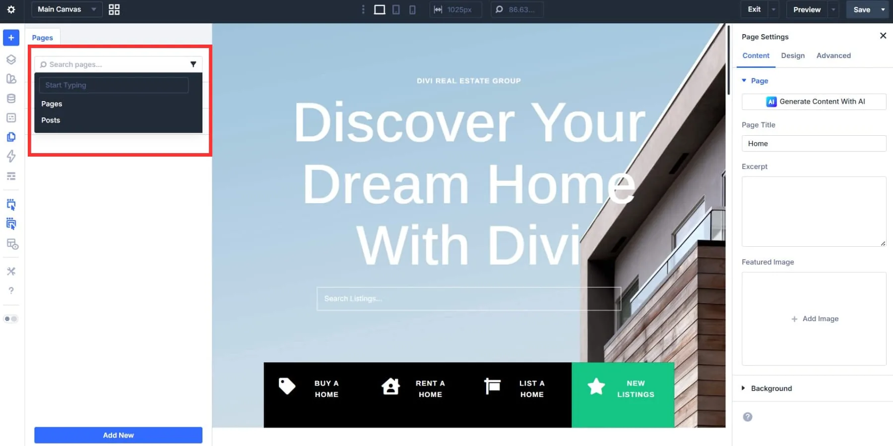 Effizientes Arbeiten mit dem Divi 5 Page Manager 3 Effizientes Arbeiten mit dem Divi 5 Page Manager