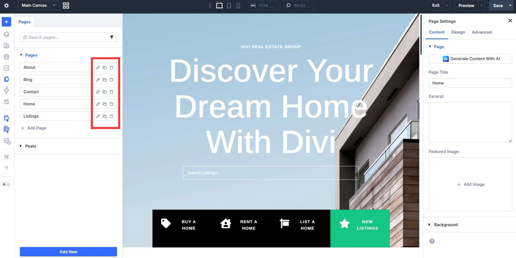Effizientes Arbeiten mit dem Divi 5 Page Manager 7 Effizientes Arbeiten mit dem Divi 5 Page Manager