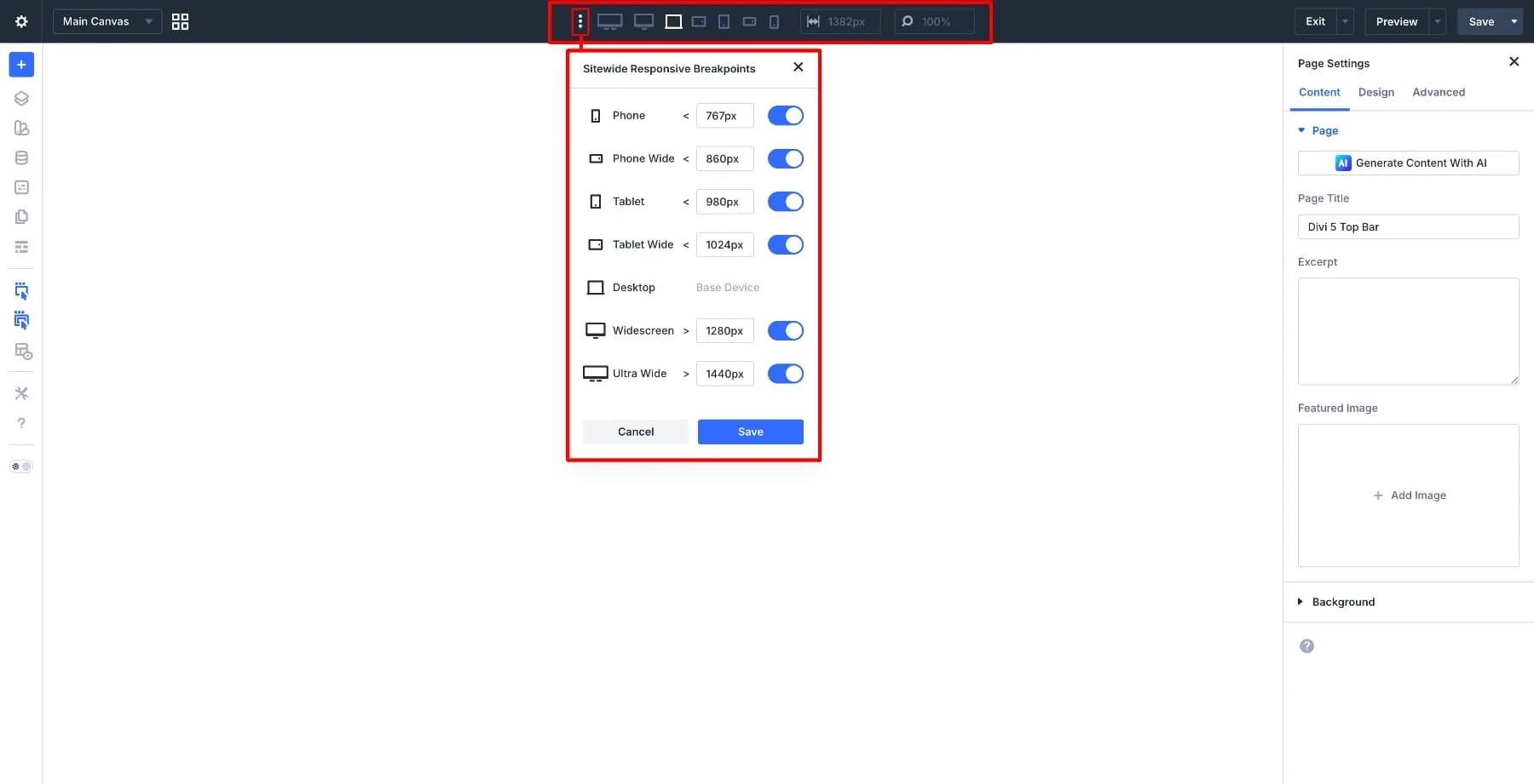 Optimierung der Divi-5 Top-Leiste für effizientere Nutzung 2 Optimierung der Divi 5 Top-Leiste für effizientere Nutzung