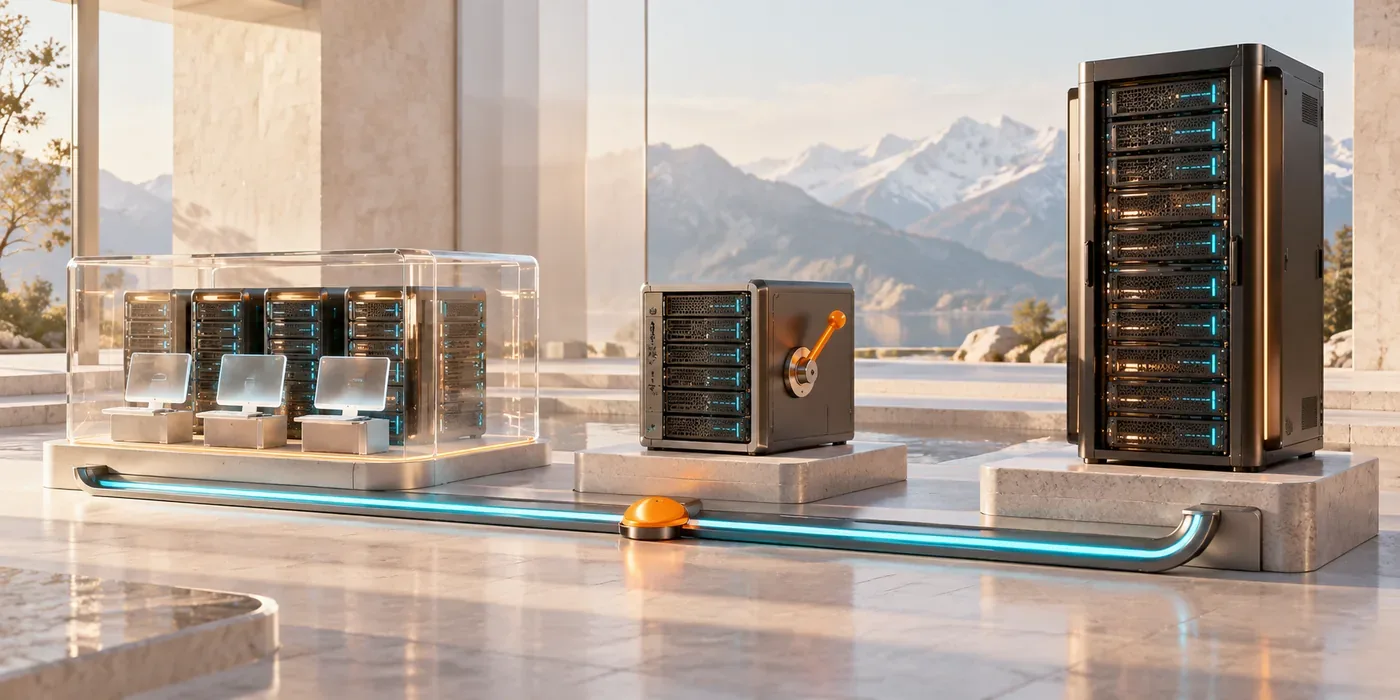 Reseller, VPS oder Dedicated Server Reseller-Plattform, VPS und Dedicated Server nebeneinander auf einer Leitung