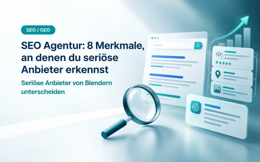 Beitragsbild: SEO Agentur: 8 Merkmale, an denen du seriöse Anbieter erkennst